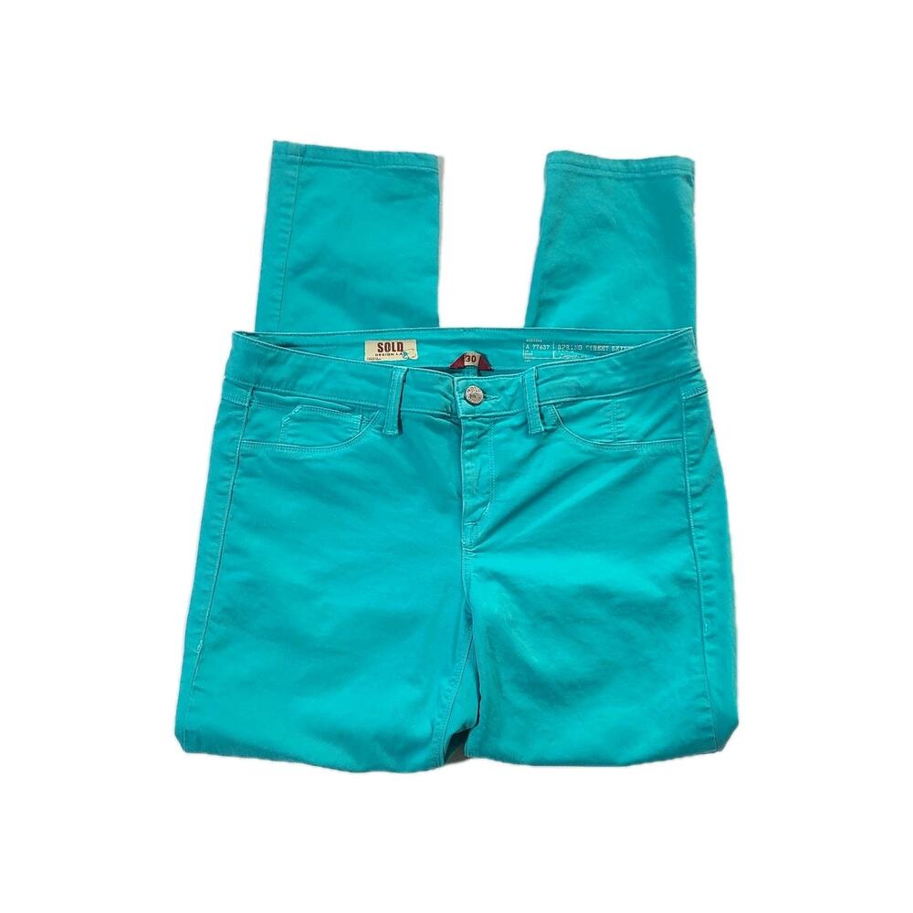 Sold Design Spring Street Skinny Pants Sz M Women’s Turquoise Mid Rise Stretch - Picture 8 of 8